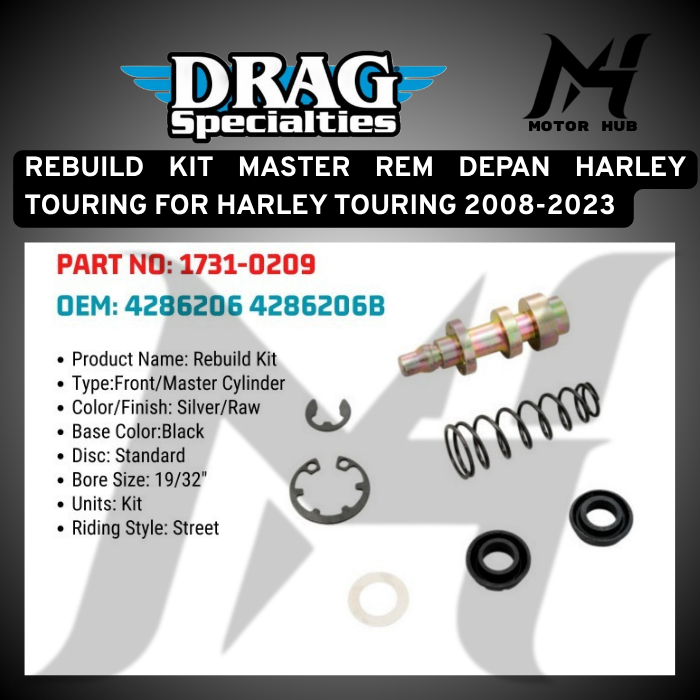 REBUILD KIT MASTER REM DEPAN HARLEY TOURING FOR HARLEY TOURING 2008-2023 1731-0209 OEM 4286206 42862