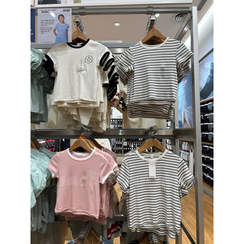 T-Shirt Mini Rib Lembut GIRLS UNIQLO