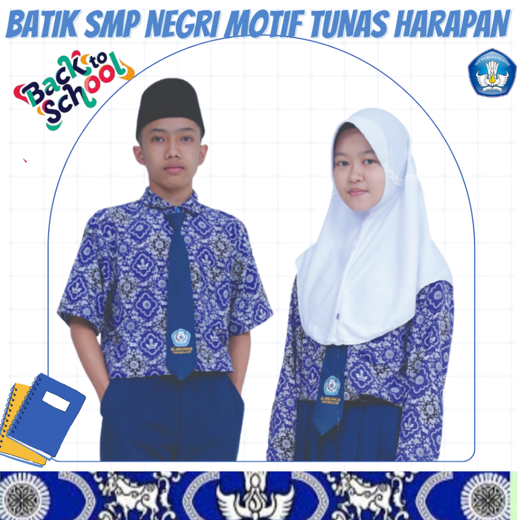 BAJU BATIK SERAGAM SEKOLAH SMP/MTS BATIK ANAK LAKI LAKI SERAGAM SEKOLAH SMP NEGRI TANGAN PANJANG DAN