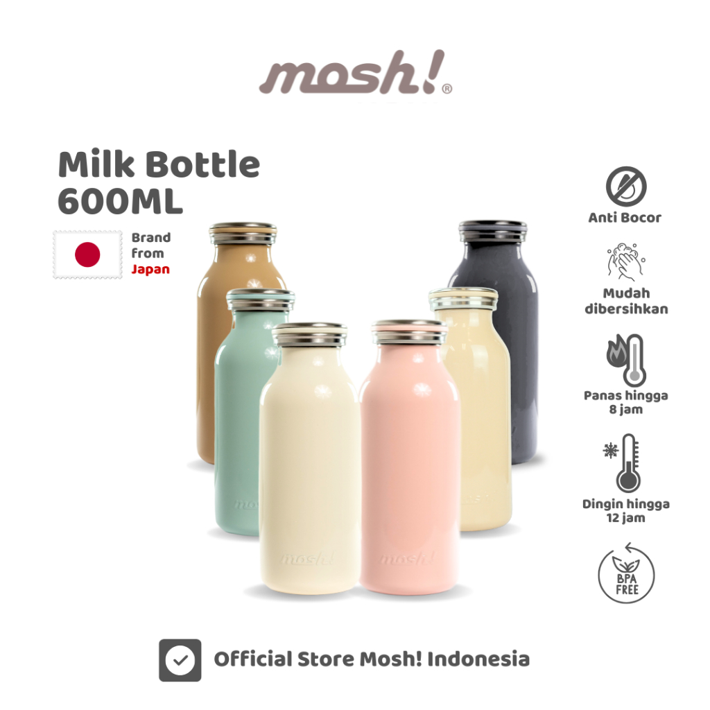 Mosh Milk Bottle - Botol Minum Stainless Steel 600 Ml