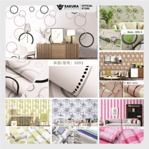 Wallpaper Sticker dinding kamar ruang tamu minimalis elegan Wall Sticker 10 meter real 45cm x 7,8-9m