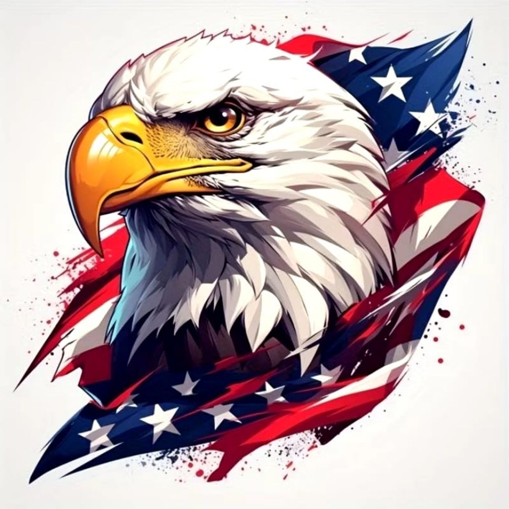 

stiker 3D elang amerika keren, stiker print sudah cutting, size 15 x 20 cm, anti air