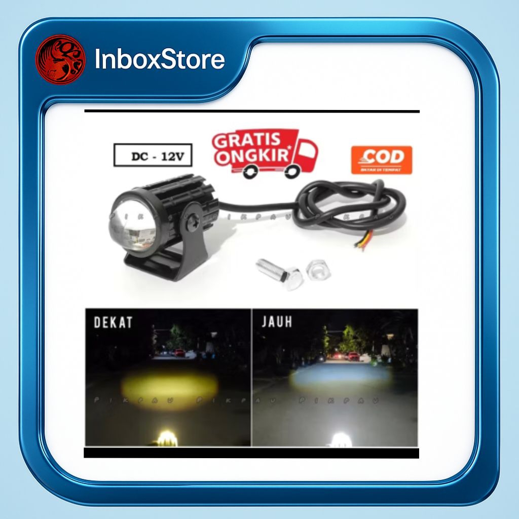 Lampu D2 Laser Putih kuning 12V Motor