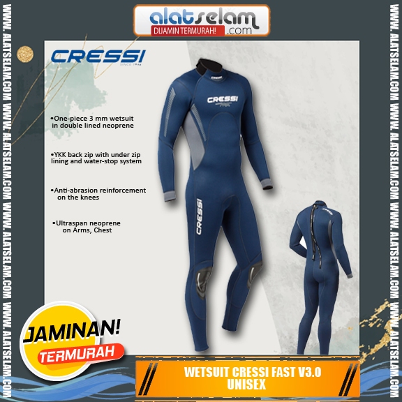 Wetsuit Cressi FAST V3.0 UNISEX / Peralatan Selam / Alat Selam Diving / Wetsuit Diving / Baju Selam 