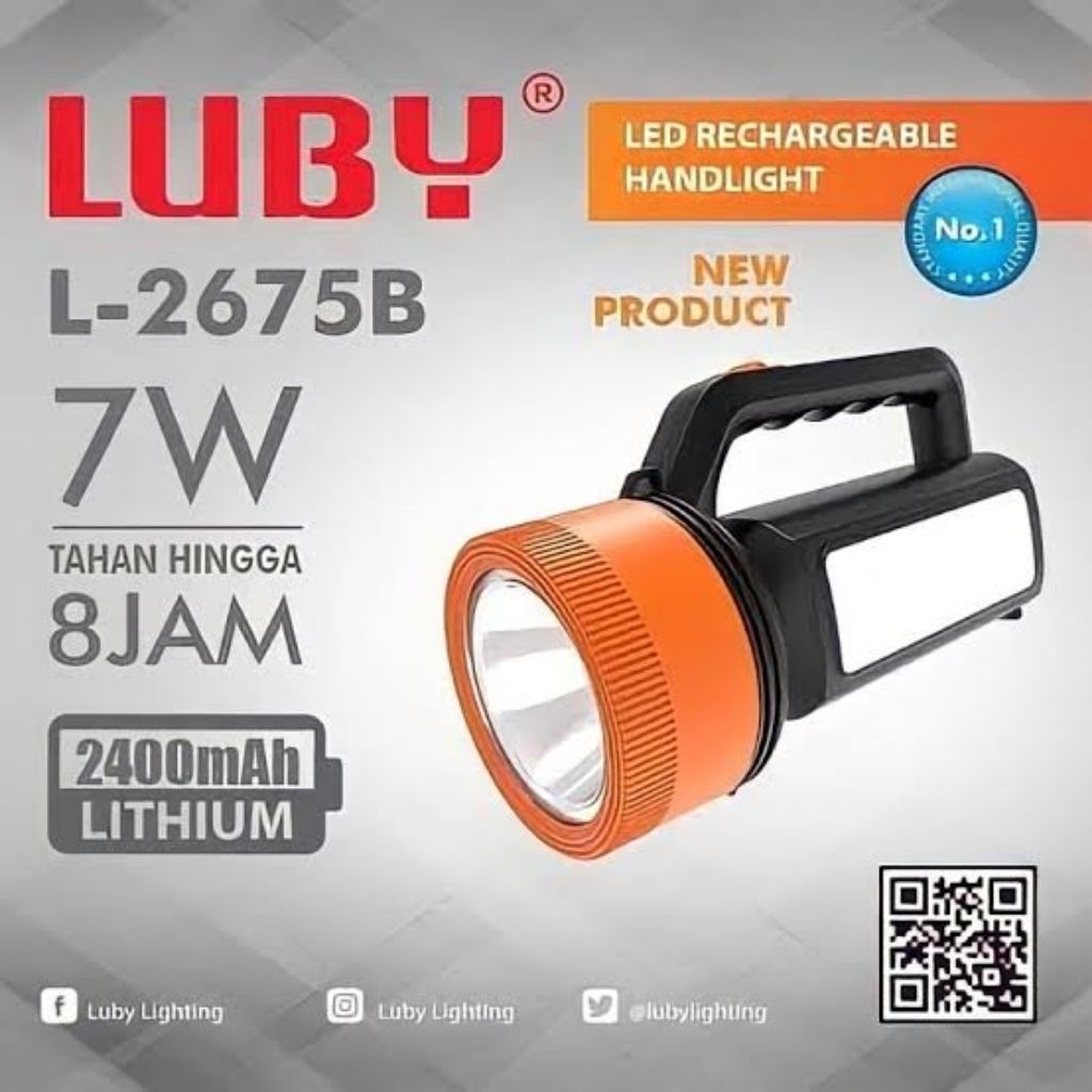 Senter LUBY L2675B 7w - Lampu Darurat Emergency Lamp 2675B Flash Light
