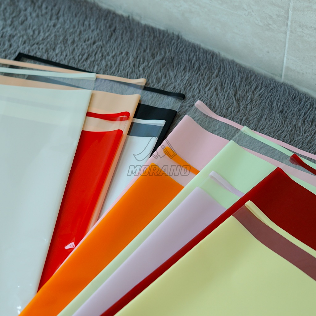 

20 Pcs Flower Wrapping List Frame Glossy Transparant Cellophane Waterproof KertasBuketBunga