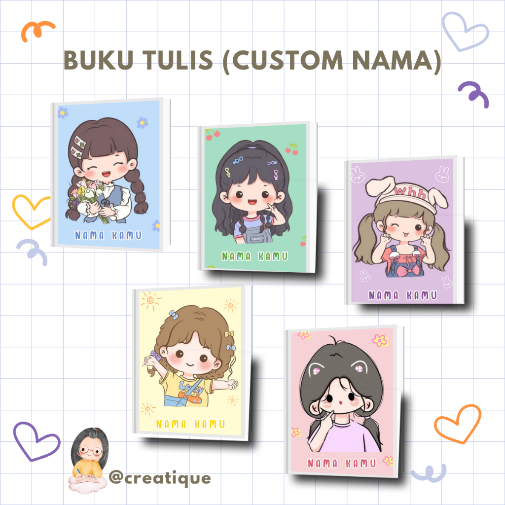 

[CUSTOM] Buku Tulis Sekolah Custom Nama | Buku Tulis Catatan Anak