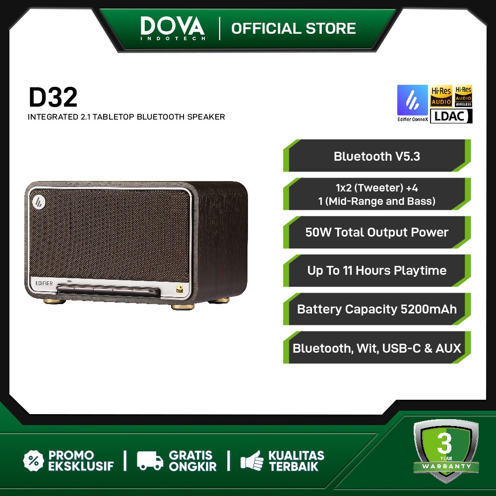 EDIFIER D32 Integreted 2.1 Tabletop Bluetooth Speaker