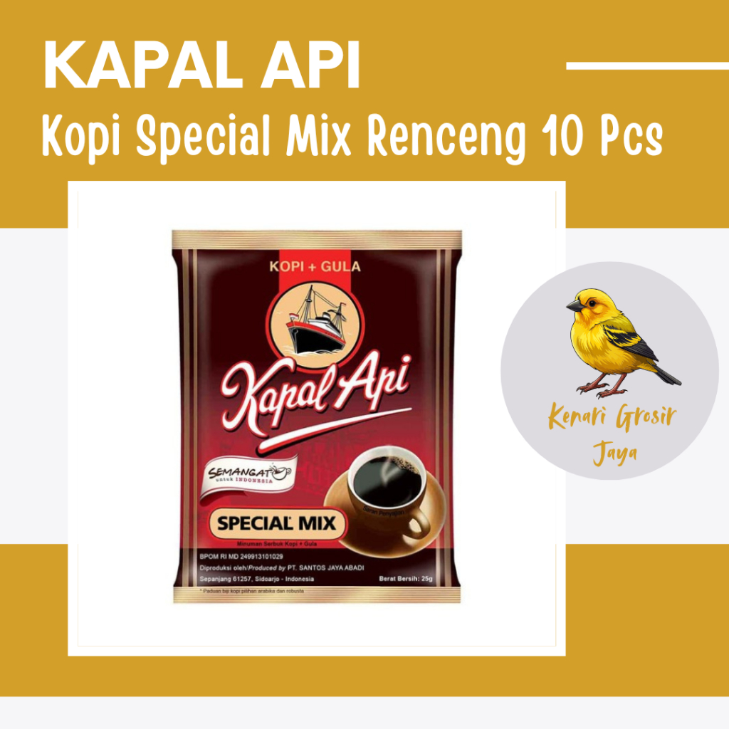 

Kapal Api Special Mix Kopi Hitam Original Renceng 23 Gram x 10 Sachet | Kopi Instan