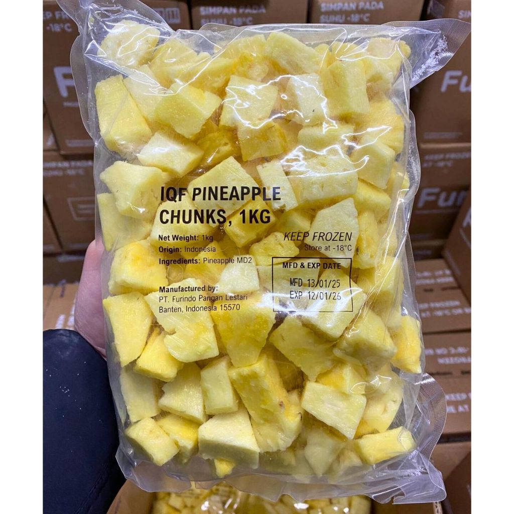 

FRUIT FROZEN NANAS/PINEAPPLE 500GR, BUAH FROZEN SEGAR, INSTAN KURIR