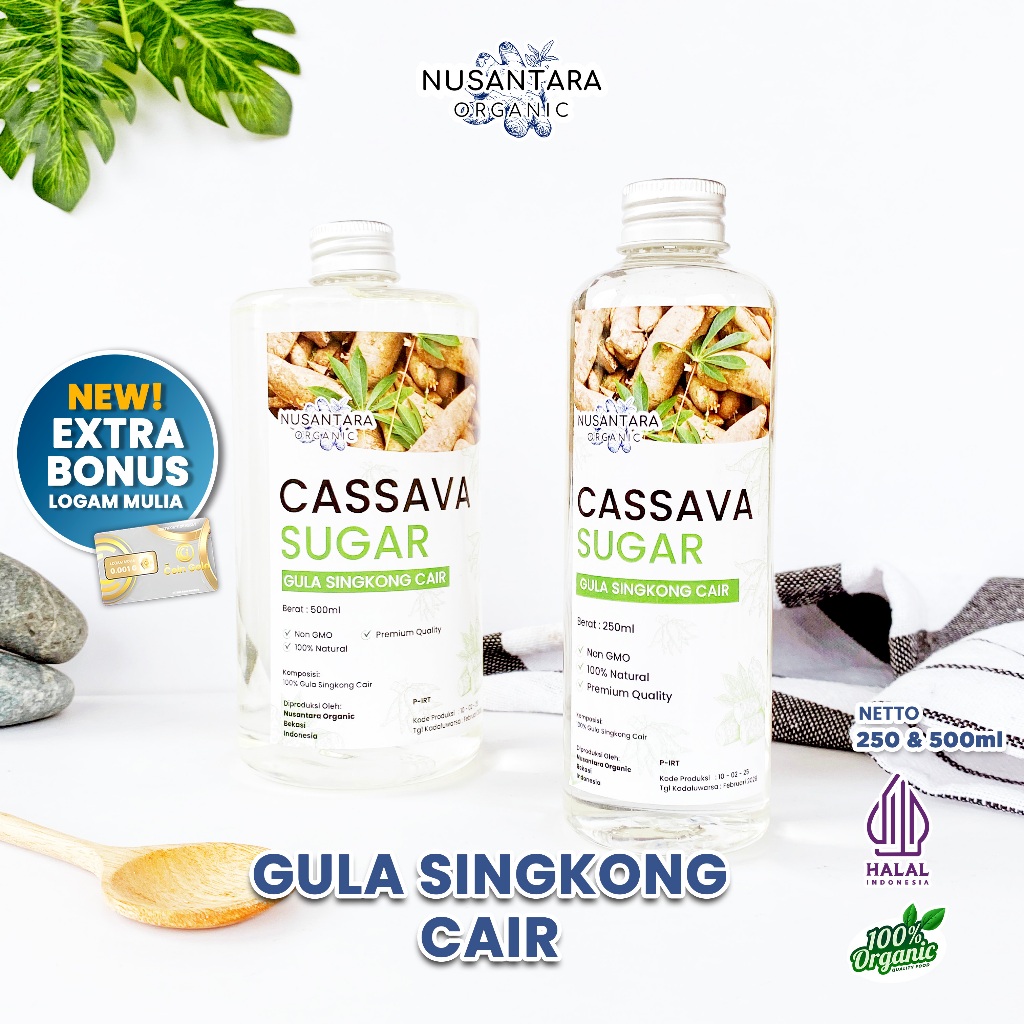 

Nusantara Organic Gula Singkong Cair Organik Fructose Natural Sweetener Tanpa Pengawet