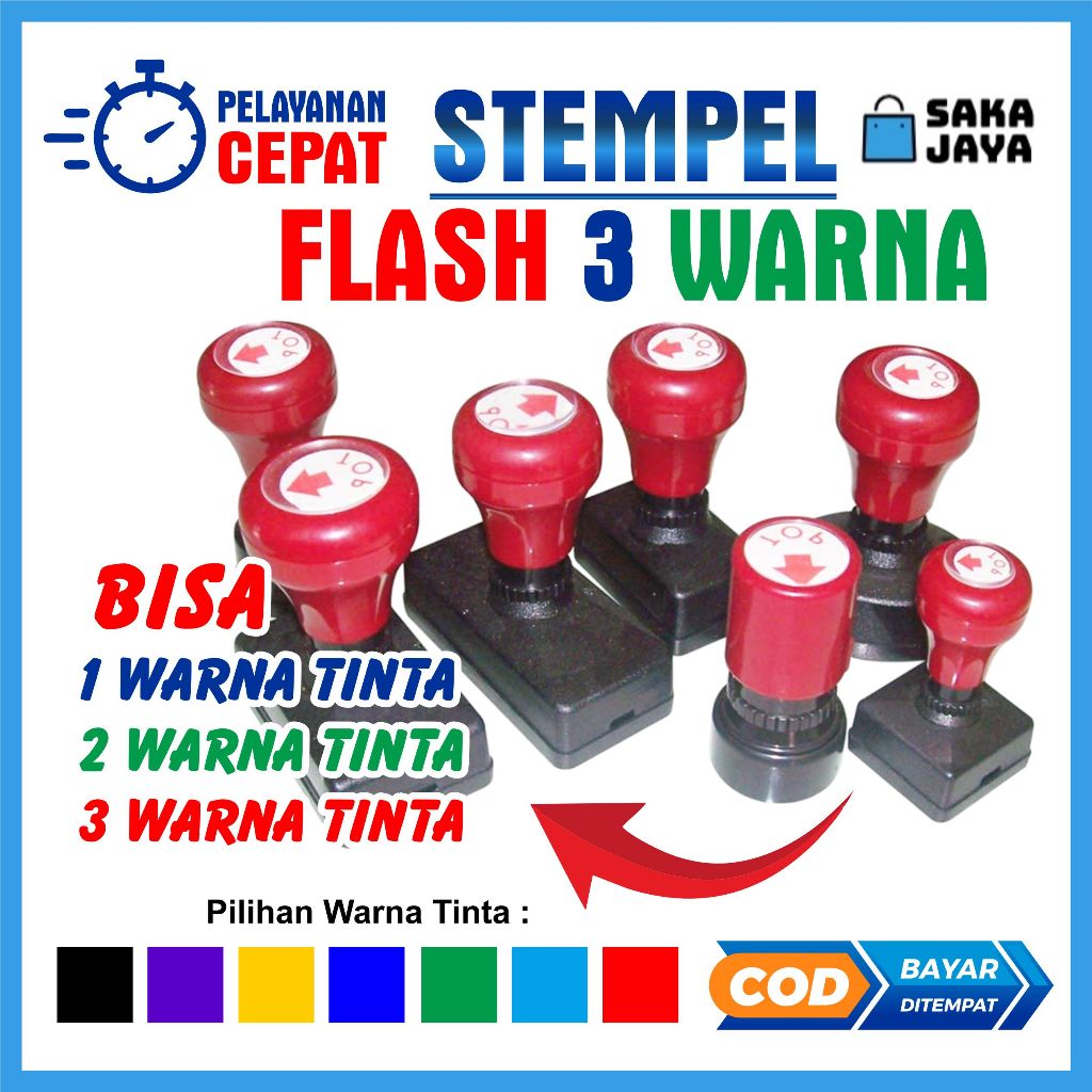

COD Stempel Otomatis Flash 3 Warna Tinta Kantor Usaha Perusahaan Yayasan