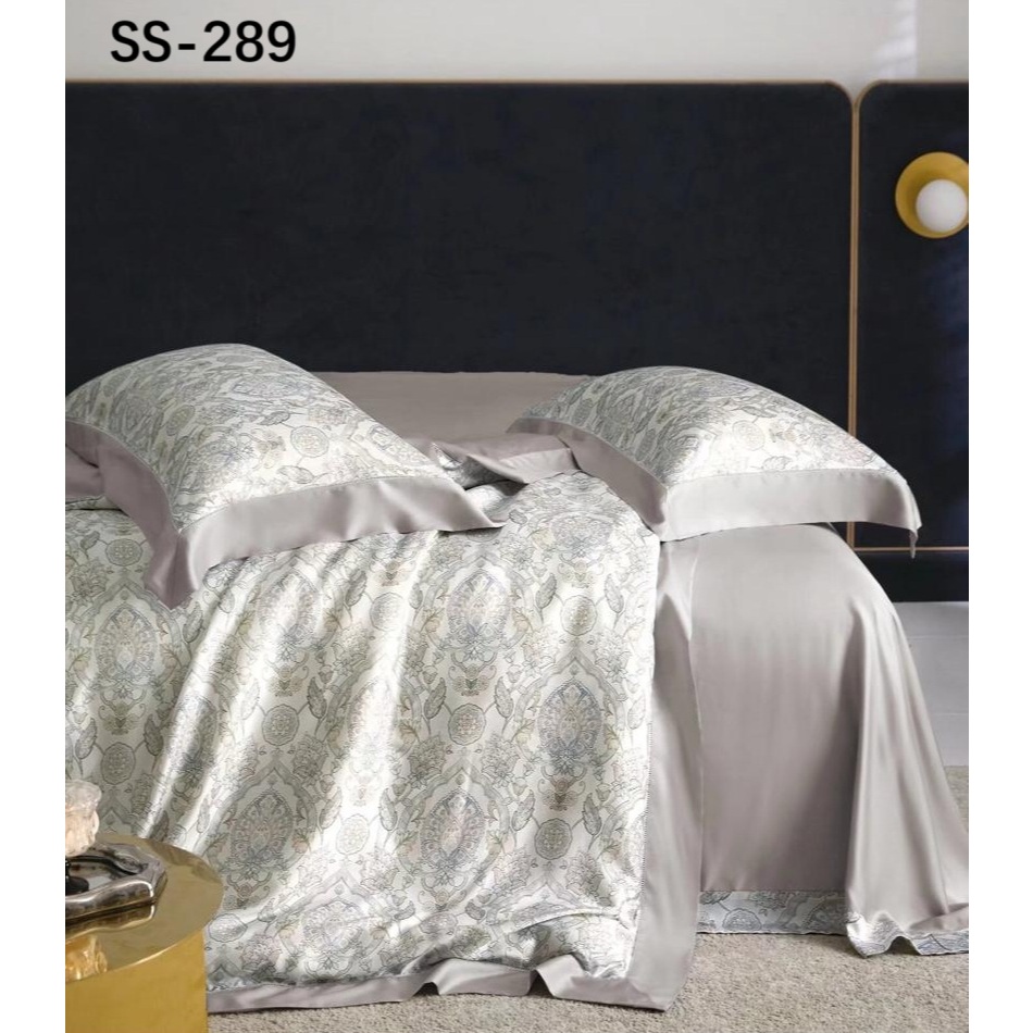 sprei bambu organik / sutra organik 60s kode SS-289 motif ukir (belum termasuk bed cover)