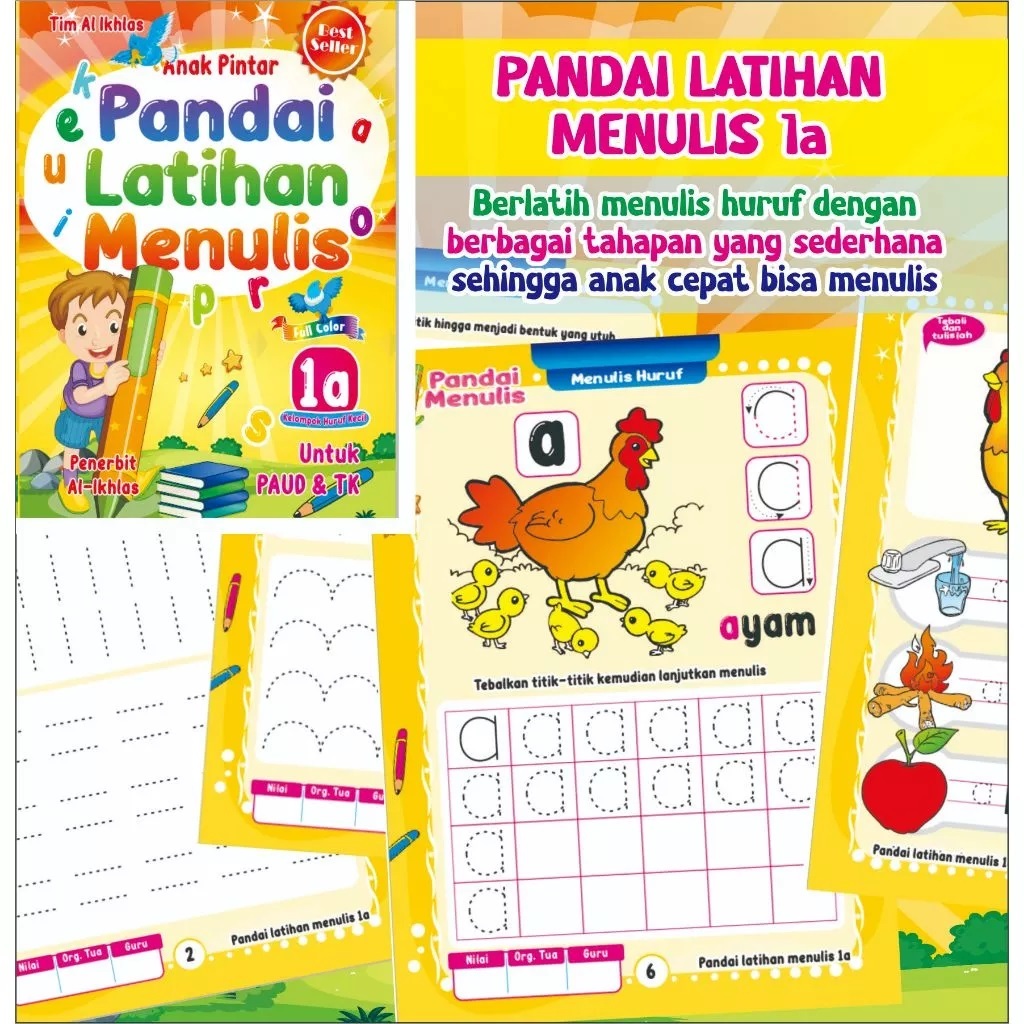 

Paket Cerdas Menulis Huruf Besar dan Kecil 6 Buku Latihan untuk PAUD & TK