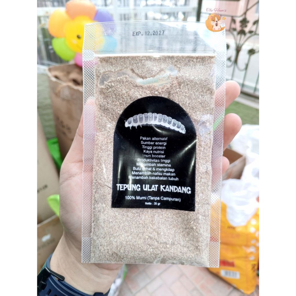 (The Ham's) TEPUNG ULAT KANDANG KERING SEMPATI ULET SERBUK PAKAN MAKANAN BURUNG MURAI ANIS CUCAK KAC
