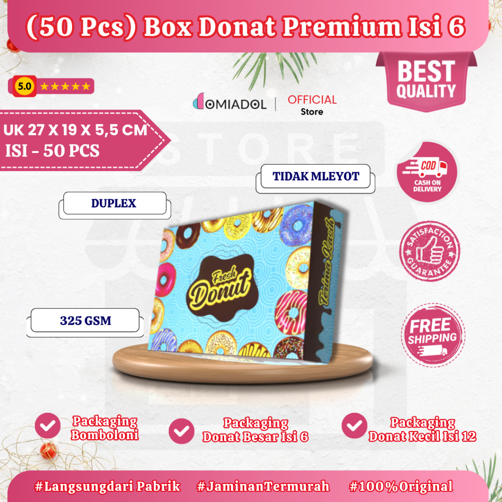 

(50 Pcs) Box Dus Donat Premium - Isi 6
