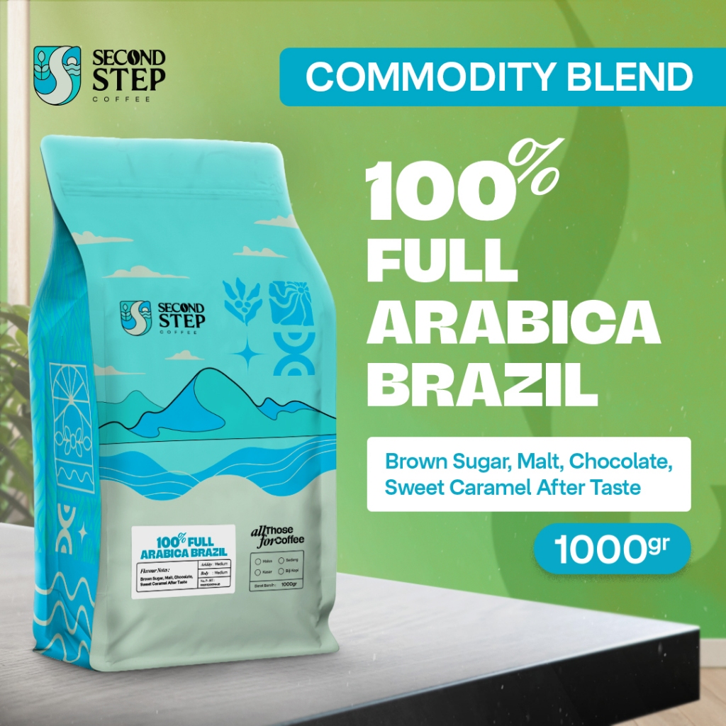 

BIJI KOPI ARABICA BRAZIL 1KG Espresso Coffe Based By Second Step Coffee Roastery