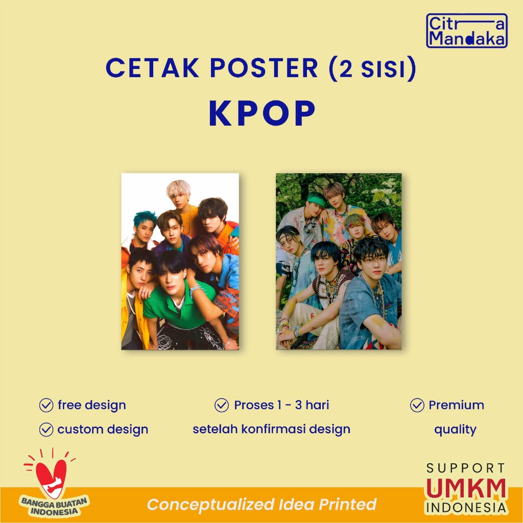

Print Poster Dinding Custom KPOP Cetak 2 Sisi
