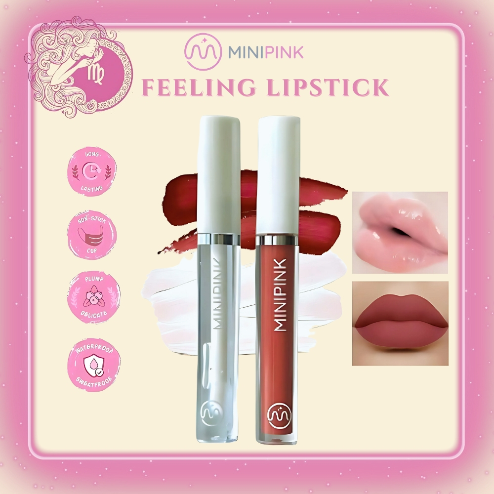 (VIRGO) MINIPINK Feeling Liquid Lipstik Matte Lipstick Long Lasting 9 Color Tahan Lama MP024