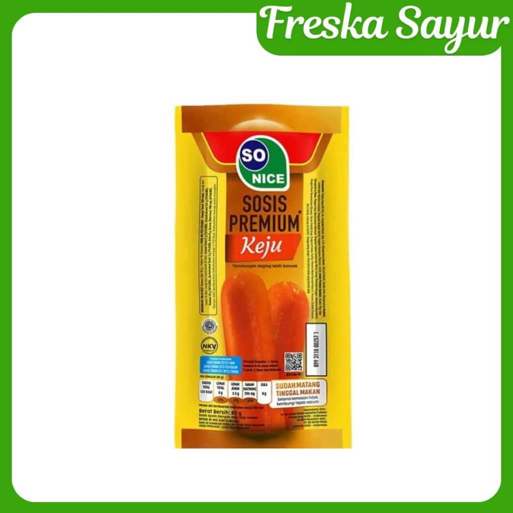 

So Nice Sosis Premium Siap Makan Rasa Keju 60 gr