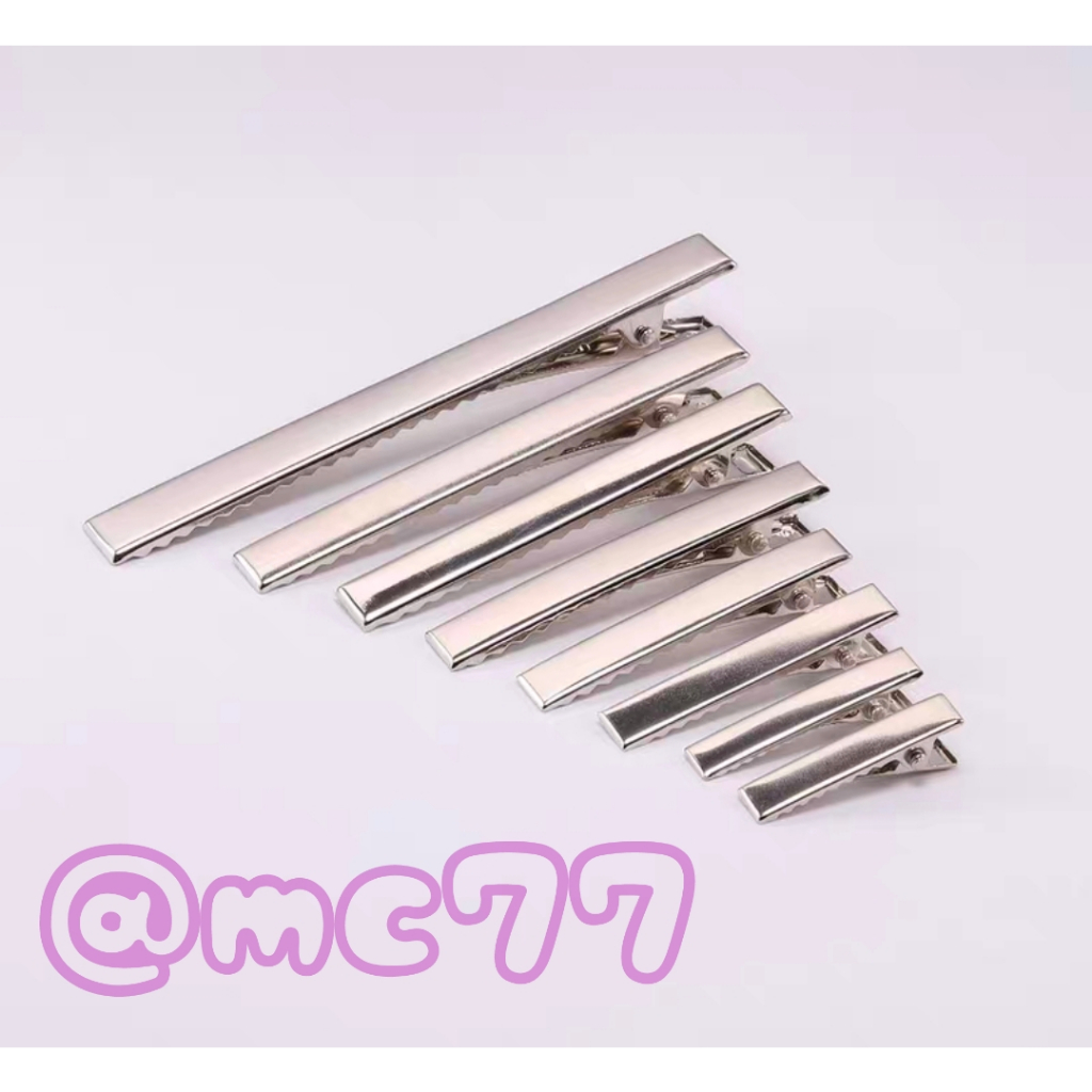 jepit poni warna silver rambut anak&dewasa/hair clip bahan silver stainless steel 32mm 41mm 46mm