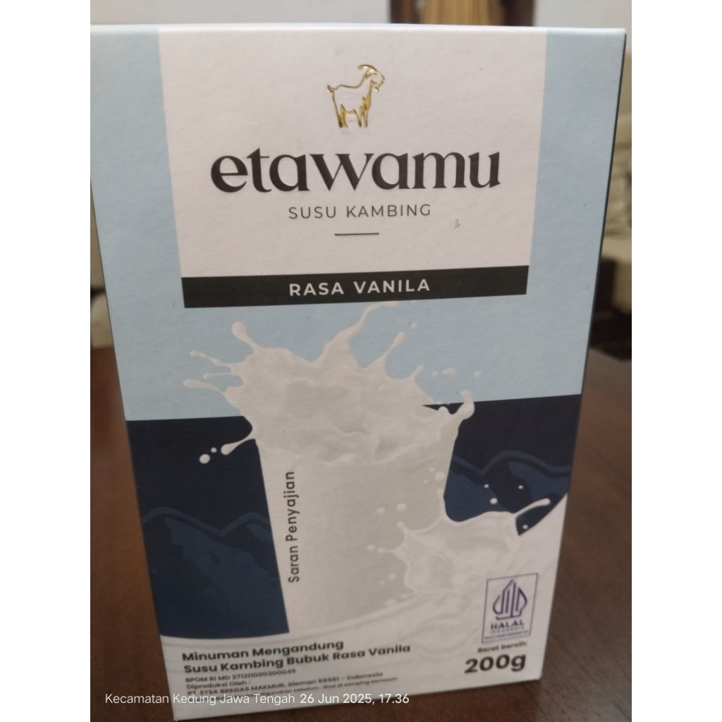 

Etawamu Susu Kambing Rasa Vanila 200 gr [anti tulang keropos, anti asma, sakit sendi & rematik]