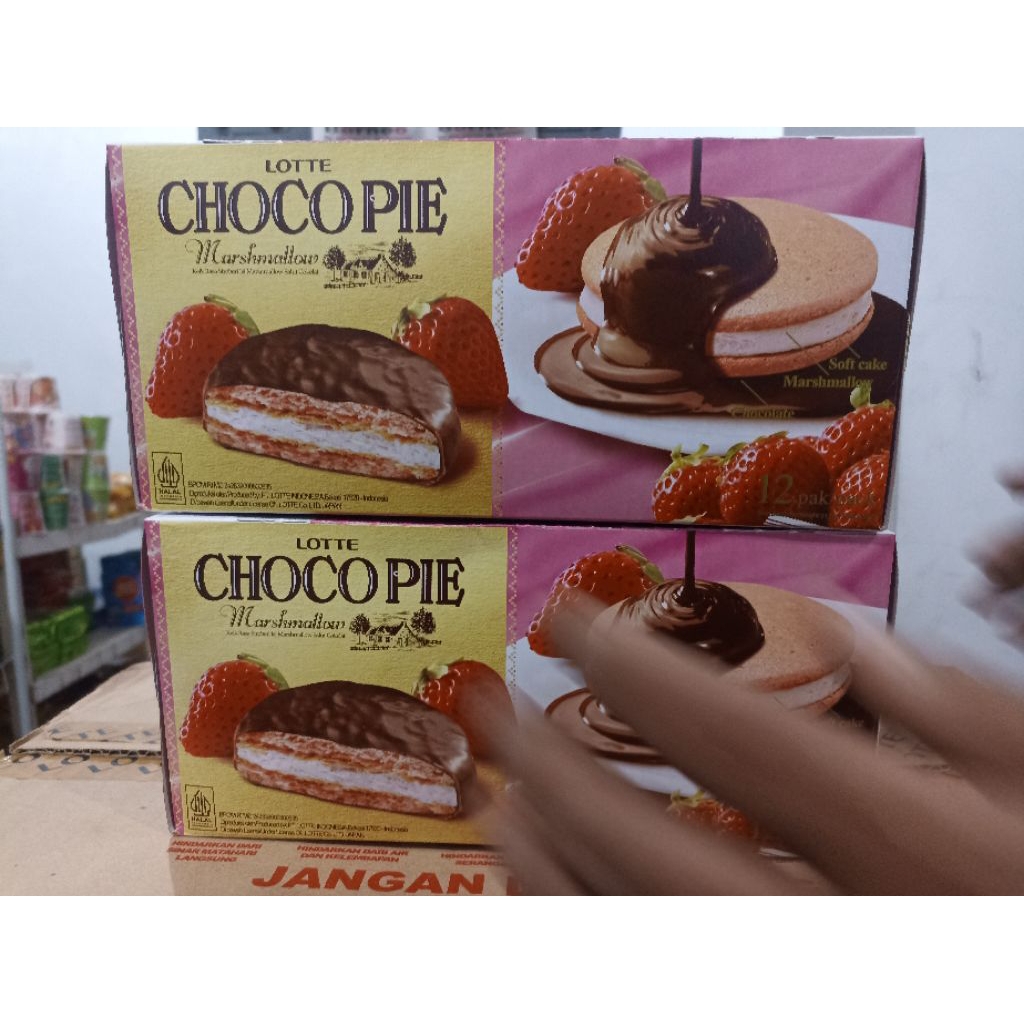 

Forcysn 2 Box Chocopie Lotte Marshmallow 1 Box Isi 12 Pcs/Box