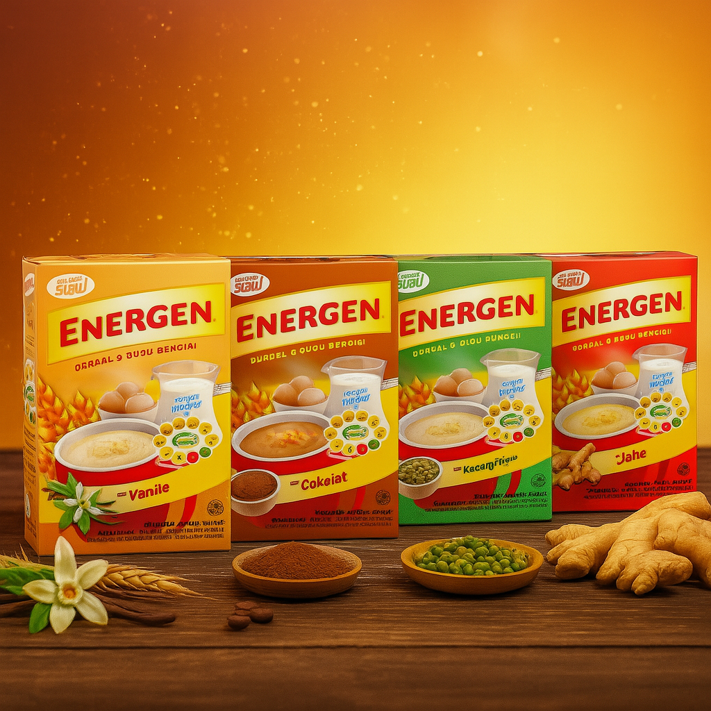 

Sereal Energen Rasa Vanilla,Coklat,Kacang Hijau,Jahe 10x30gr