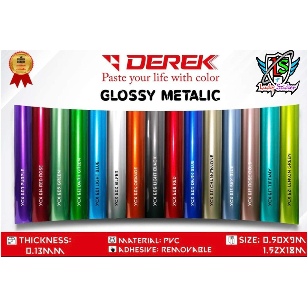 Sticker Premium Metalic Glossy ( DEREK ) 1/2 Roll - Premium Metallic Glossy Sticker  1/2 Roll( DEREK