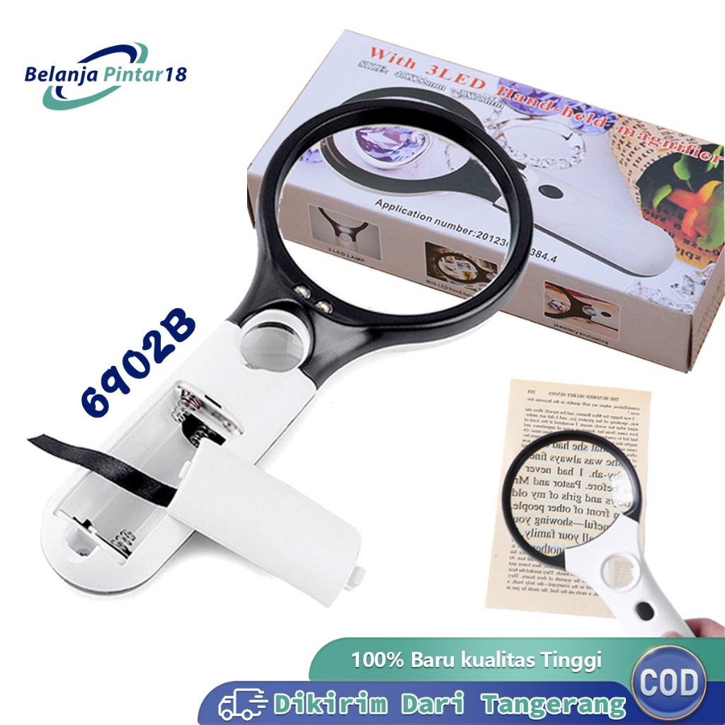 

Kaca Pembesar Lampu 3 LED Loupe Definisi Tinggi Magnifying Glass Untuk Membaca Dan Perhiasan
