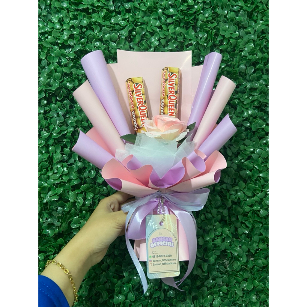 

[PO+1] Promo Buket Coklat Silverqueen/ silver queen/ Boquet Hari Guru/Valentine/Kado Wisuda