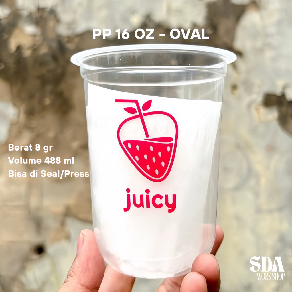 SABLON CUP 16 OZ OVAL STARINDO / POLYCUP