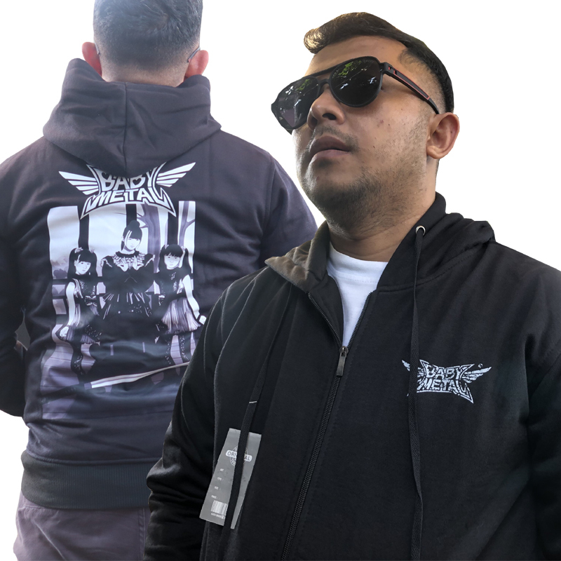 Zipper Hoodie Babymetal Band Hoodie Ritsleting Bahan Cotton Fleece