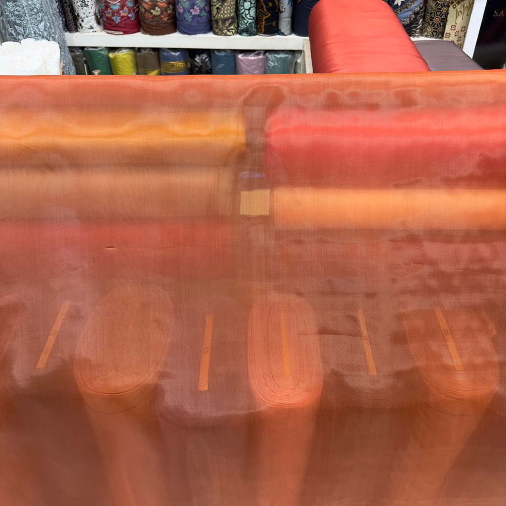 [Sandang Jaya Textile] / Bahan Organza Satin Premium / Organza Polos Termurah / Bahan Kombinasi Gaun