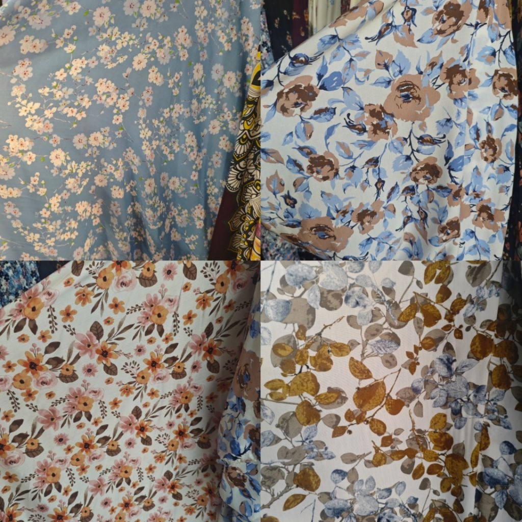 kain rayon premium motif bunga