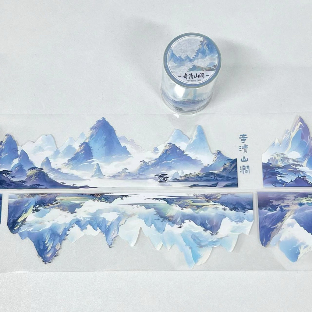 

(3EA) washi tape selotip transparan ancient china wubao cina kuno alam nature flower window