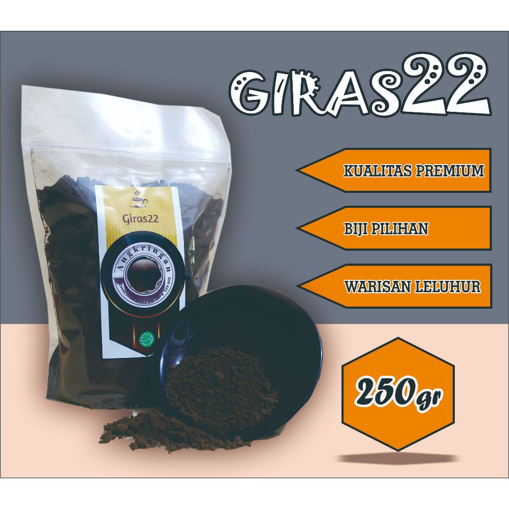 

1/4 Kg kopi bubuk angkringan berkualitas giras 22 100% HALAL