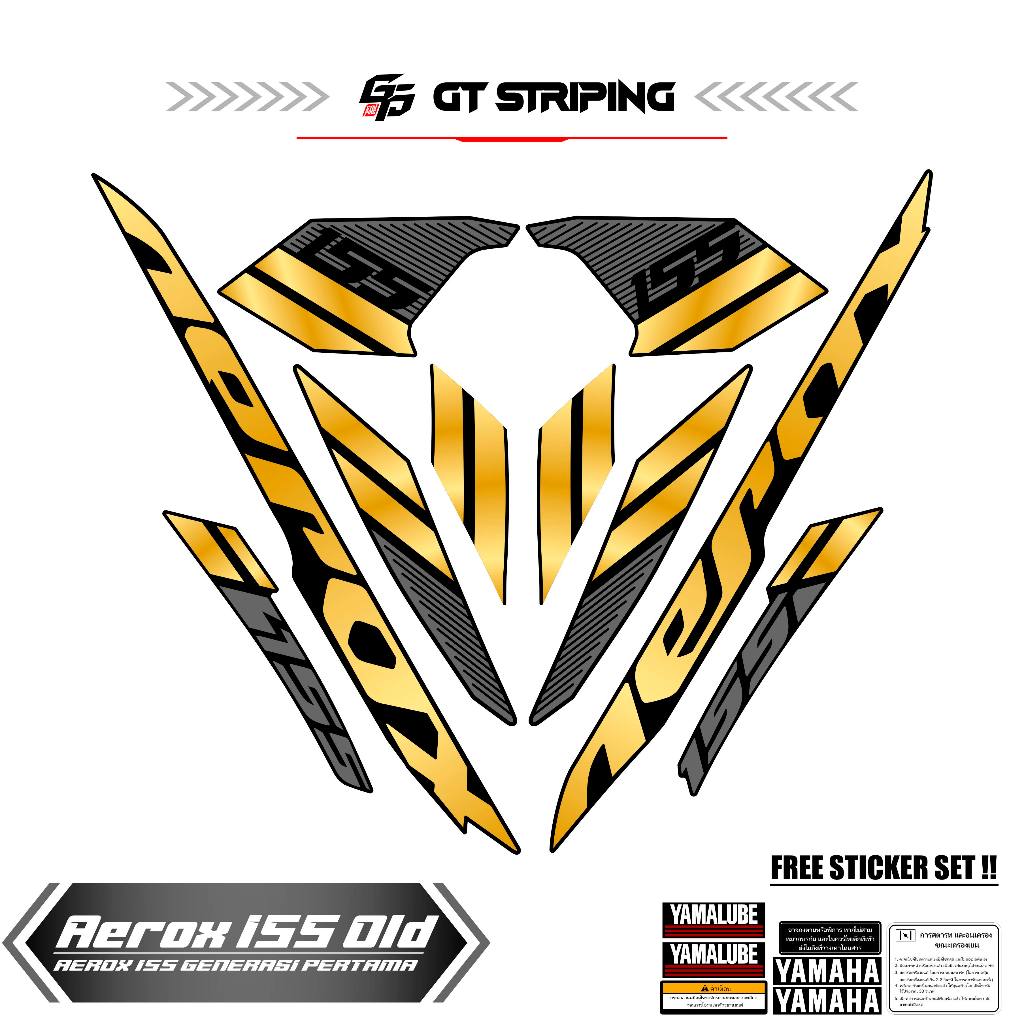 GTS 55 STICKER AEROX 155 VVA OLD / STRIPING AEROX LAMA / STIKER AEROX 155 / STREPING / STIPING / SKO