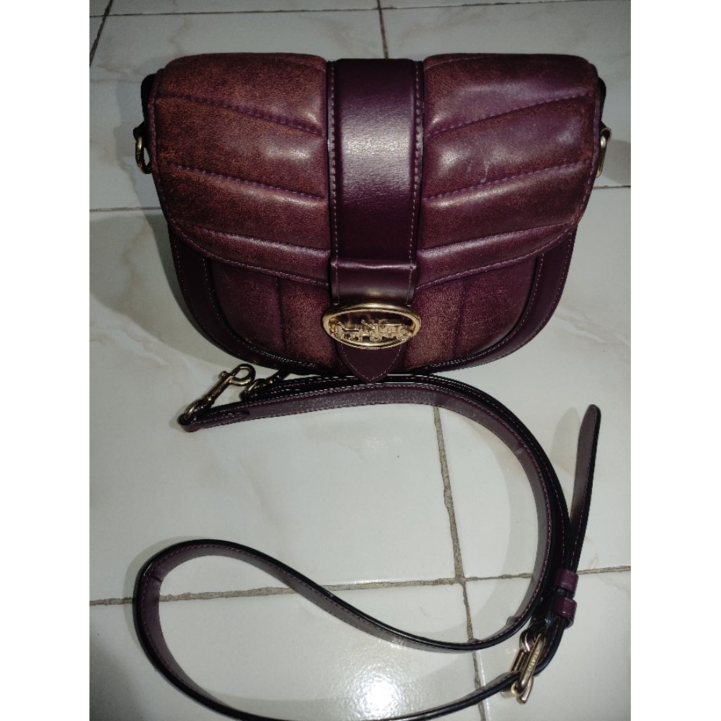 Preloved Ori Coach Georgie sadel crossbody boysenberry C2083