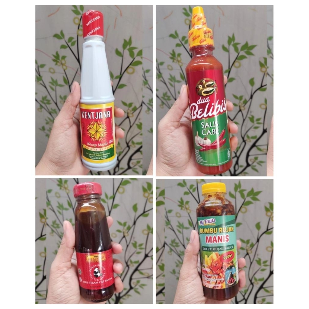 

Kecap Kentjana | Saos Cabe Belibis | Saus Tiram Lee Kum Kee (Halal) | Bumbu Rujak Pedas Manis