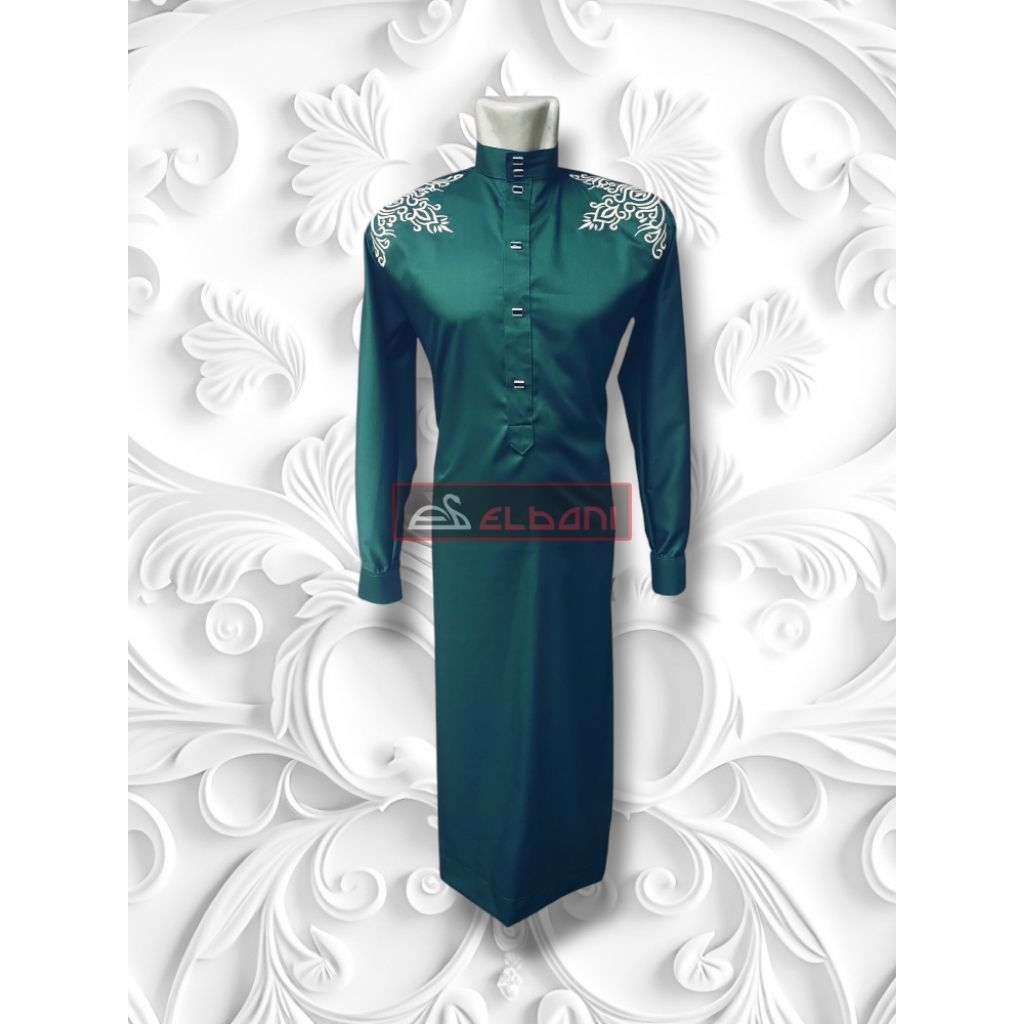 Gamis Elbani Bordir KASTURI gamis muslim dewasa katun Toyobo kancing sultan premium