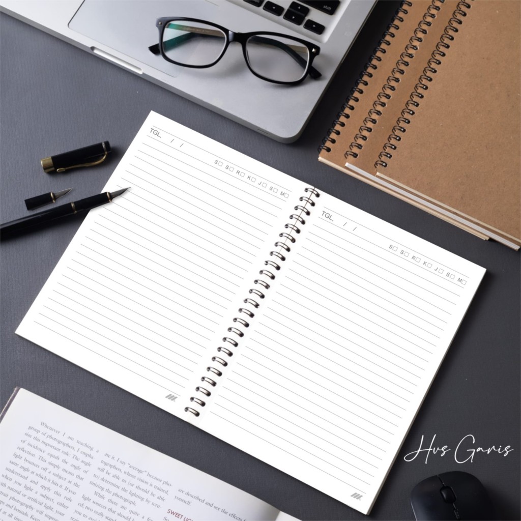 

Notebook Jurnal Book Buku Catatan Putih Hvs A4 Murah Garis/Line Kotak/Grid Titik/Dotted