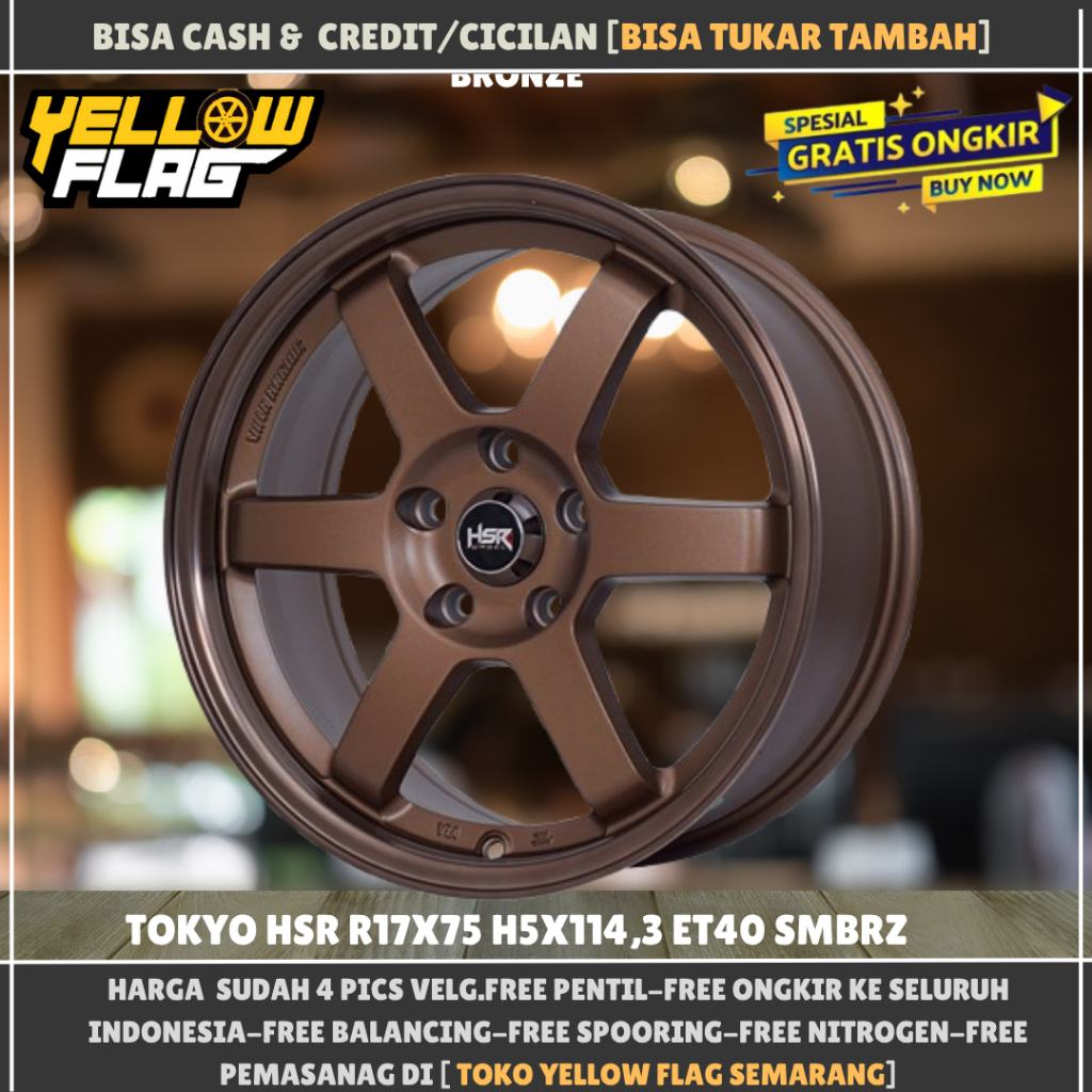 HSR TOKYO RING 17 UNTUK INNOVA XPANDER TERIOS LUBANG 5X114,3 ET40 LEBAR 7.5 SEMI MAT BRONZE R17