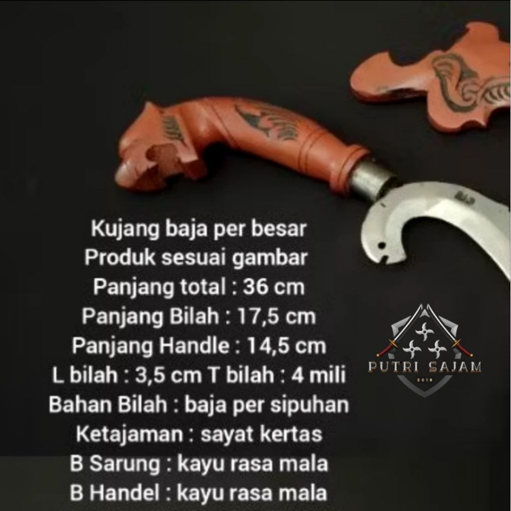 kujang tradisional khas Jawa Barat/kujang ukir macan Siliwangi