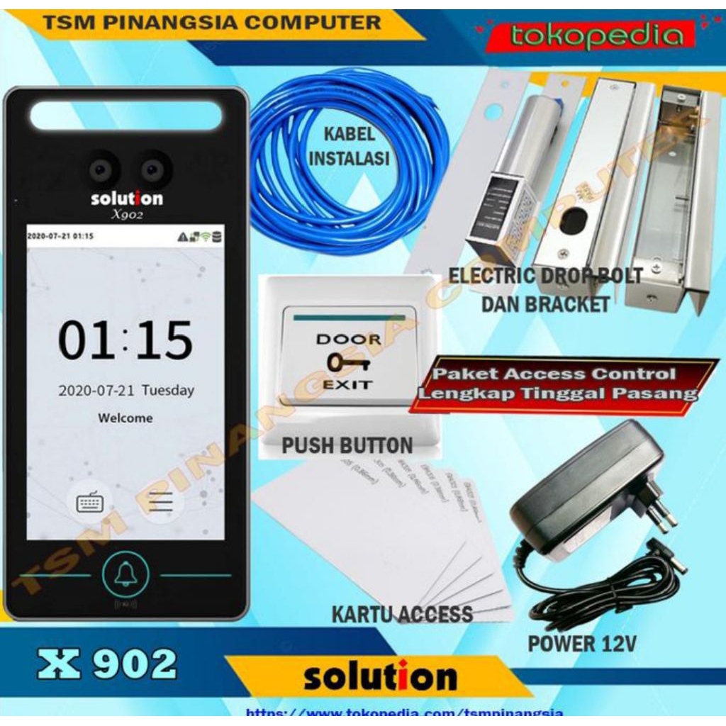 Solution X902 Paket Access Control - Akses Door Solution X 902 Paket Pintu Kaca