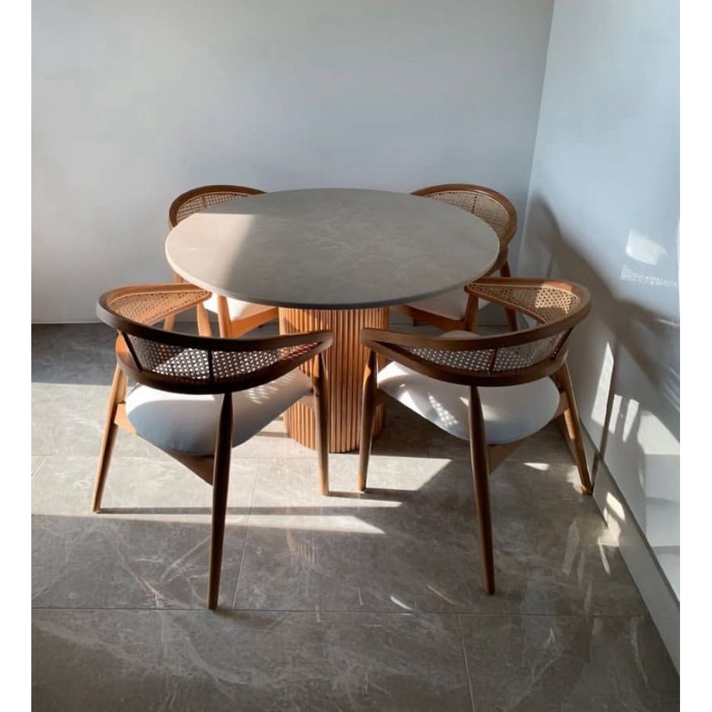 Set Meja Kursi Makan Set meja kursi Cafe marble