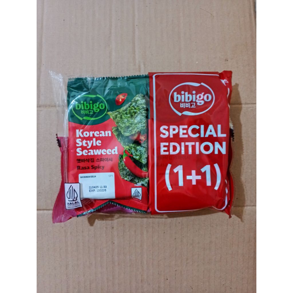 

Bibigo Korean Style Seaweed Spicy, Original, BBG 2 x 4g- Bibigo Rumput Laut Aneka Rasa