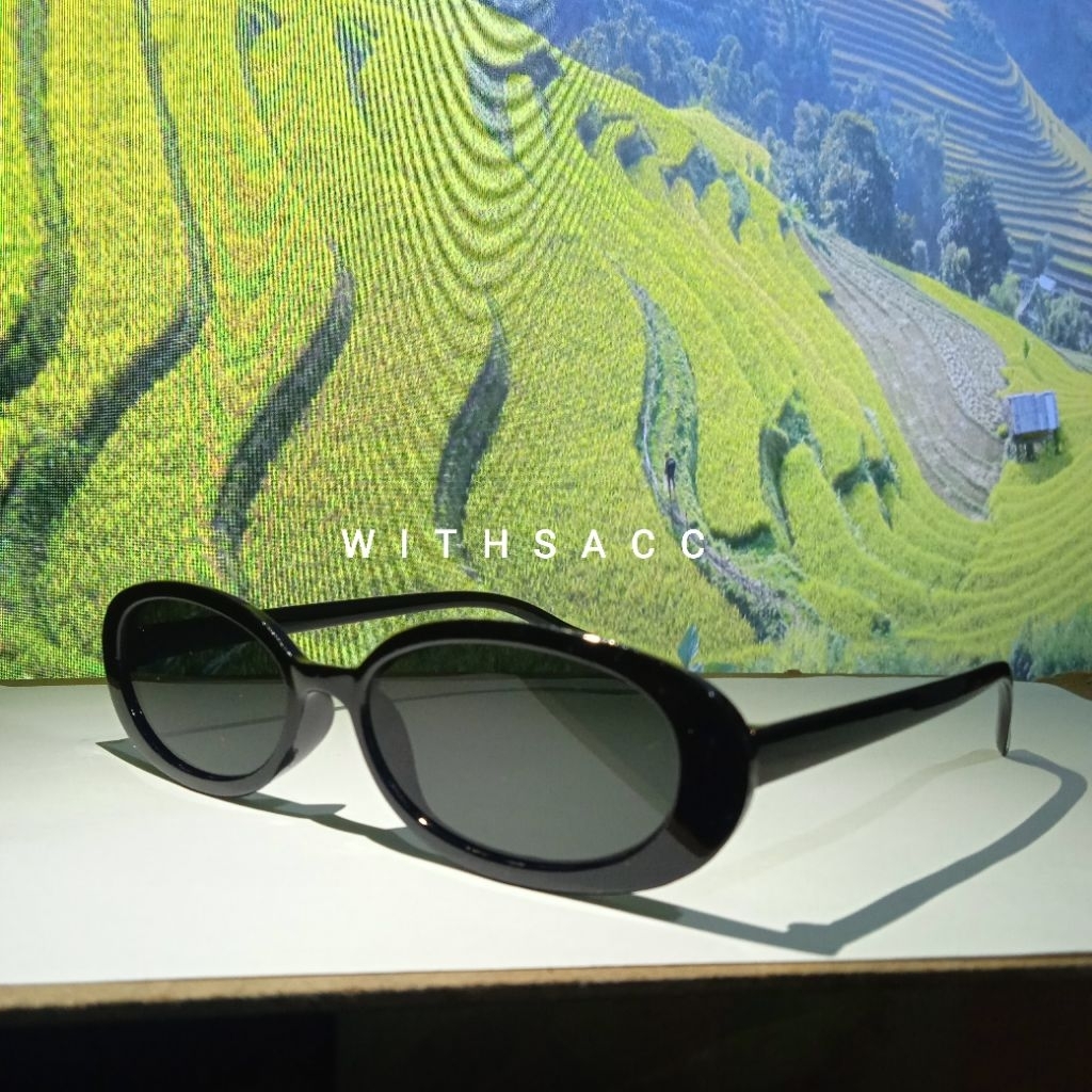 KACAMATA OVAL MENYAMPING LENSA HITAM || KACAMATA OVAL BULAT MENYAMPING PRIA WANITA