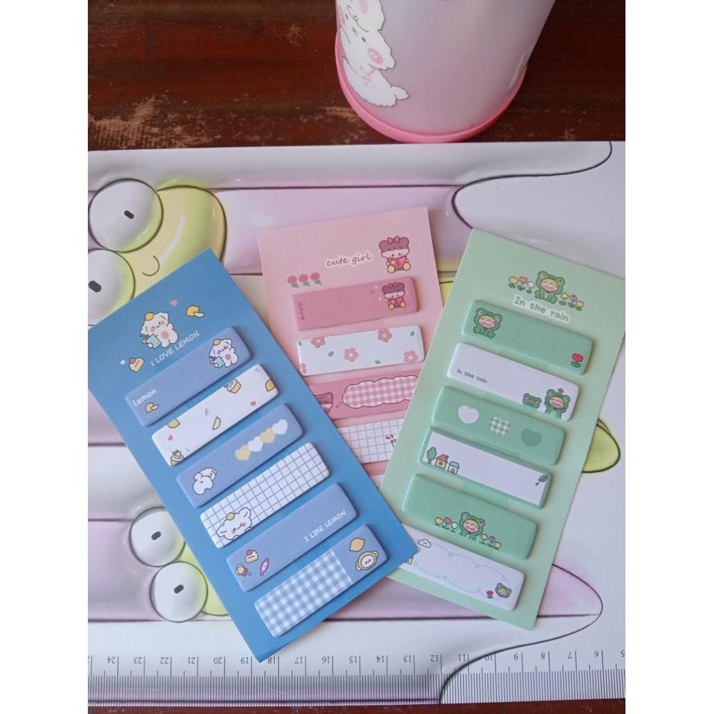 

Sticky Note 6 Baris dengan karakter lucu / Pembatas Buku alat sekolah
