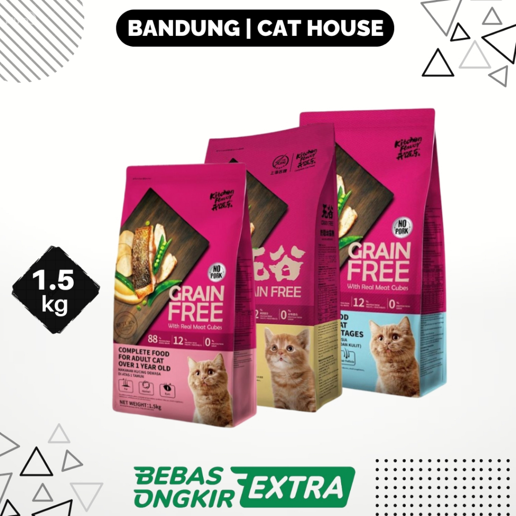 KITCHEN FLAVOR CAT FOOD 1.5KG Freshpack KF Dry Food Adult & Kitten Cat Makanan Kucing Kering